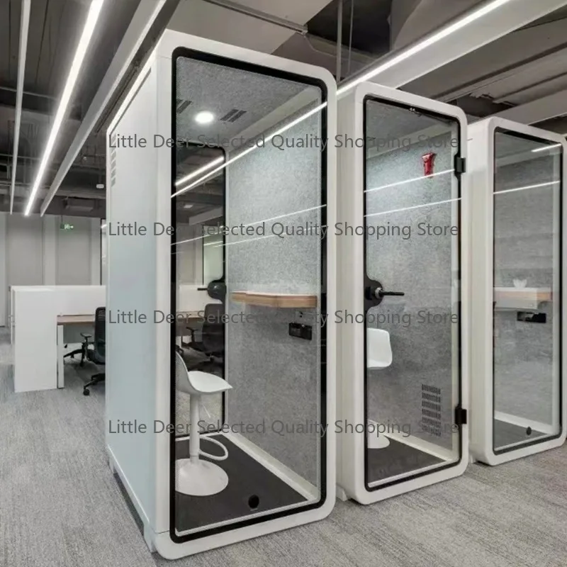 One Person Telephone Office Pod Prefabricated House Indoor Phone Booth With Furniture Private Space