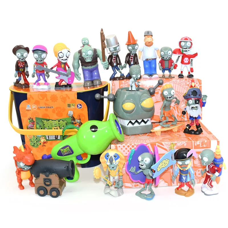 18 stks Rolplanten Vs. Zombies 2 Pvz Speelgoed Volledige Set Jongens Verjaardagscadeautjes Pea Shooter Kinderpoppen Action Figure Model Aanwezig
