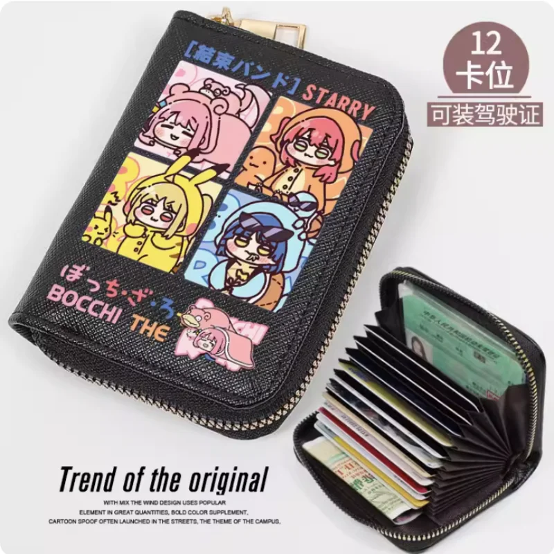 Anime BOCCHI THE ROCK! Kita Ikuyo Gotoh Hitori Zipper Wallet Women Fold Bag Multi Card  Coin Pocket Holder Fashion Wallet Gift