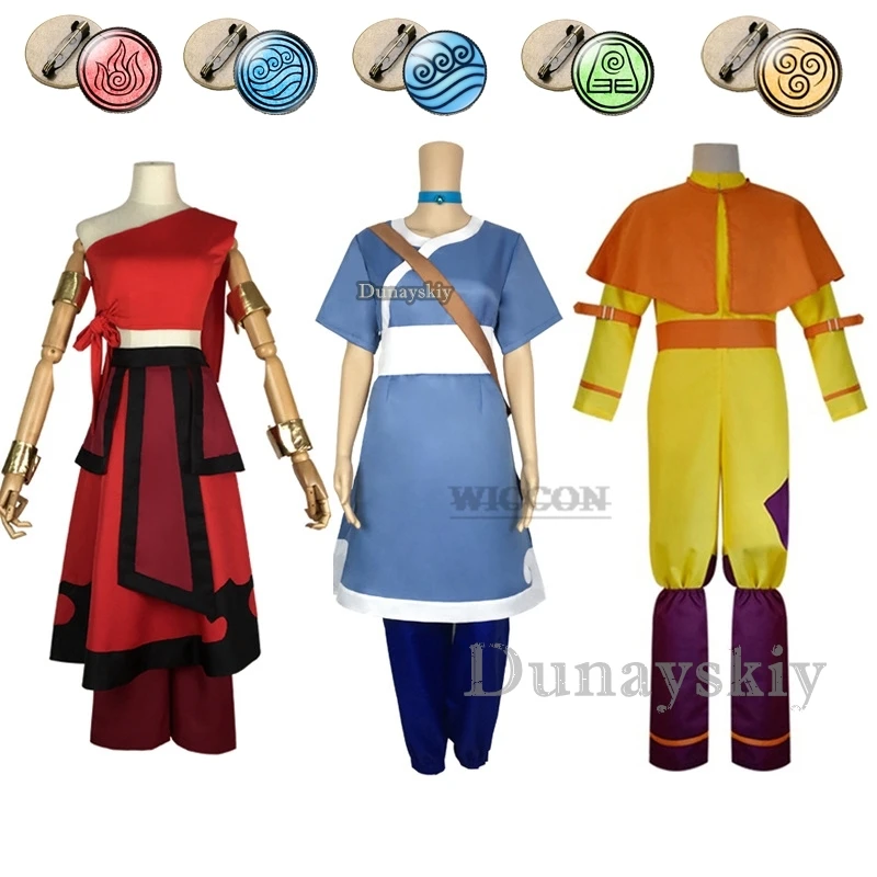 Аниме Аватар Последний аirbender Katara Mai Zuko Azula Aang Korra Косплей Костюм для взрослых мужчин женщин Хэллоуин искусственное платье эмблемы