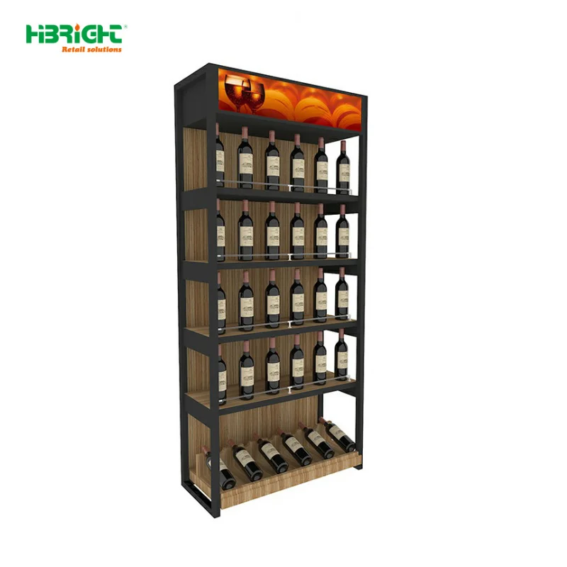 custom.Customizable Wooden and Metal Wine Display and Wine Display Stand with Simple Design