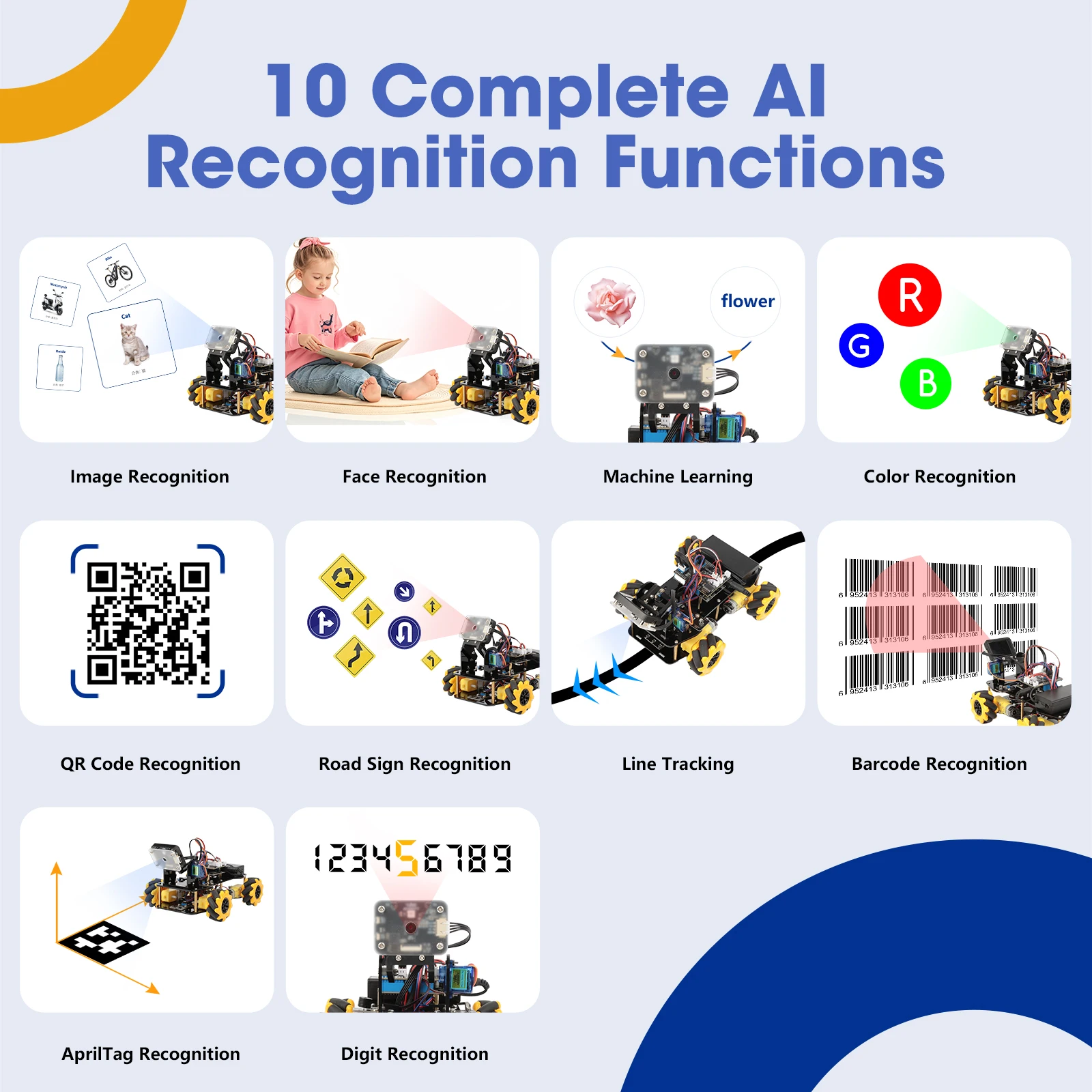 Picture 5: Stem Educational Learning Toy Set School Children Kid Adults Starter Coding DIY With Camera AI Smart Robotic Car Kit for Arduino