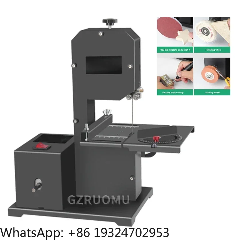 800 W Electric Desktop Woodworking Band Saw Machine Small Multifunction Curve Cutting Tool With 1 Linear Saw Strip 1750RPM 70 MM