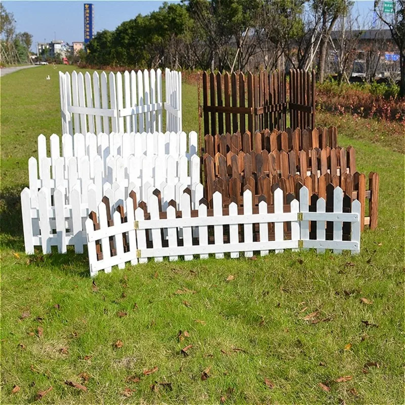 Weather Resistant White Solid Wood Enclosure Pastoral Style for courtyard flower bed outdoor landscape beautifying construction