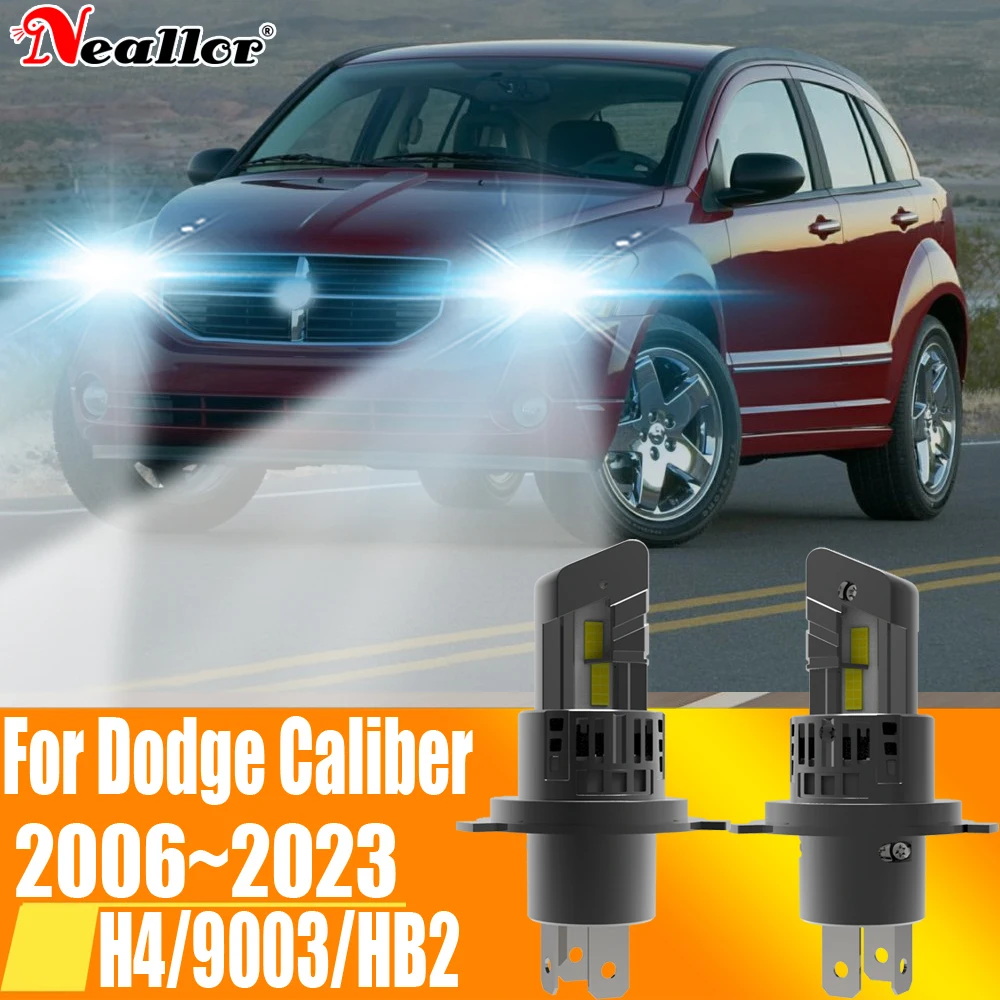 2x H4 HB2 9003 Led Headlight Canbus No Error Car Bulb High Power White Fog Light Diode Lamp 12v 55w For Dodge Caliber 2006~2023