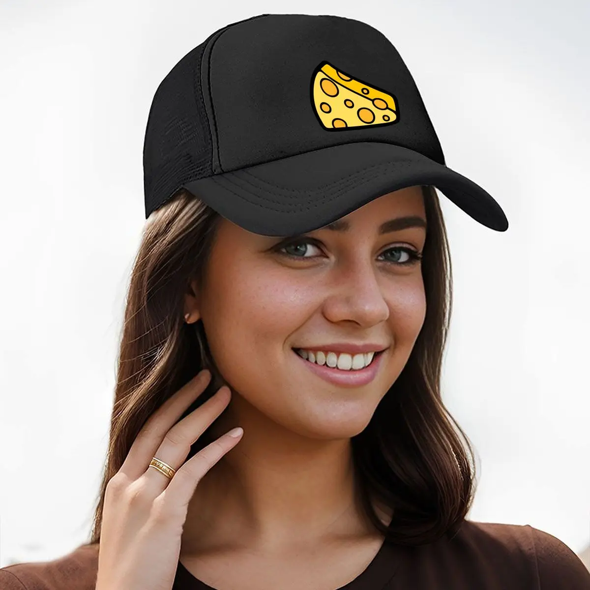 قبعة بيسبول شبكية من شريحة الجبن، تصميم ممتع"