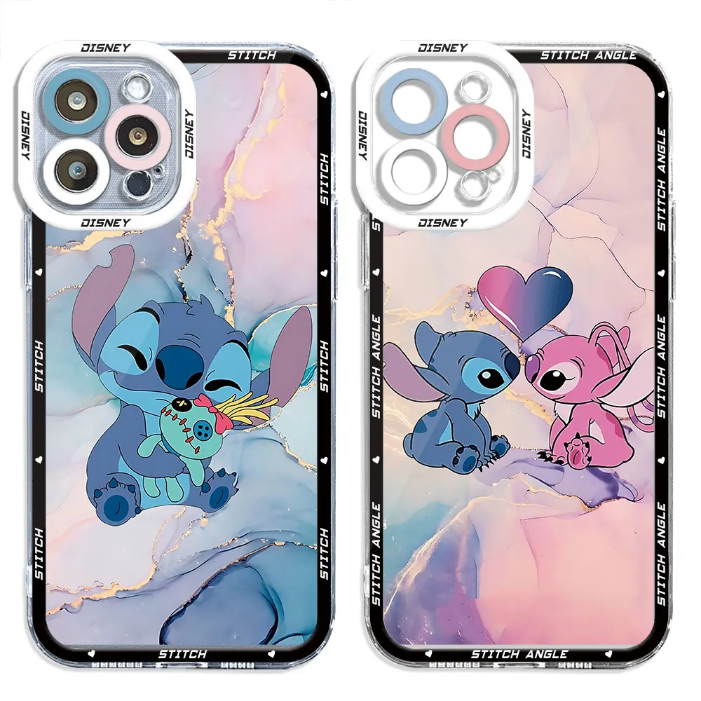 Transparent Soft Luxury Case for Samsung Galaxy S23 FE S21 S20 FE S22 Plus S24 Ultra S22 Ultra S21 Ultra Disney Stitch Cover