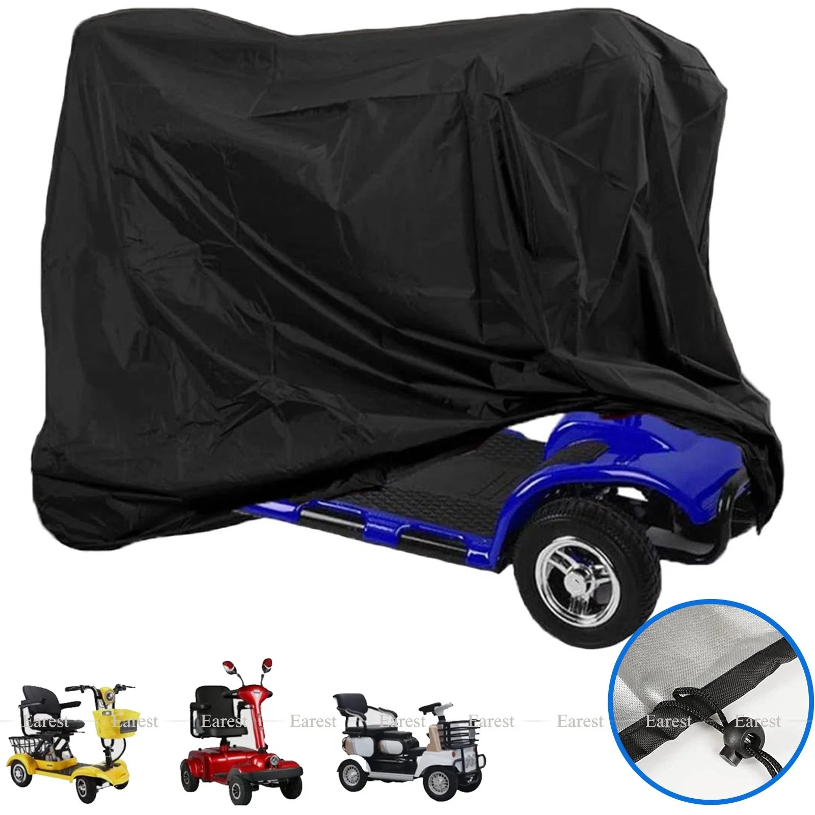 

1PC Heavy Duty Mobile Wheelchair Scooter Cover Waterproof Rainproof Cover Dustproof Sun Protection Oxford Cloth UV Resistant