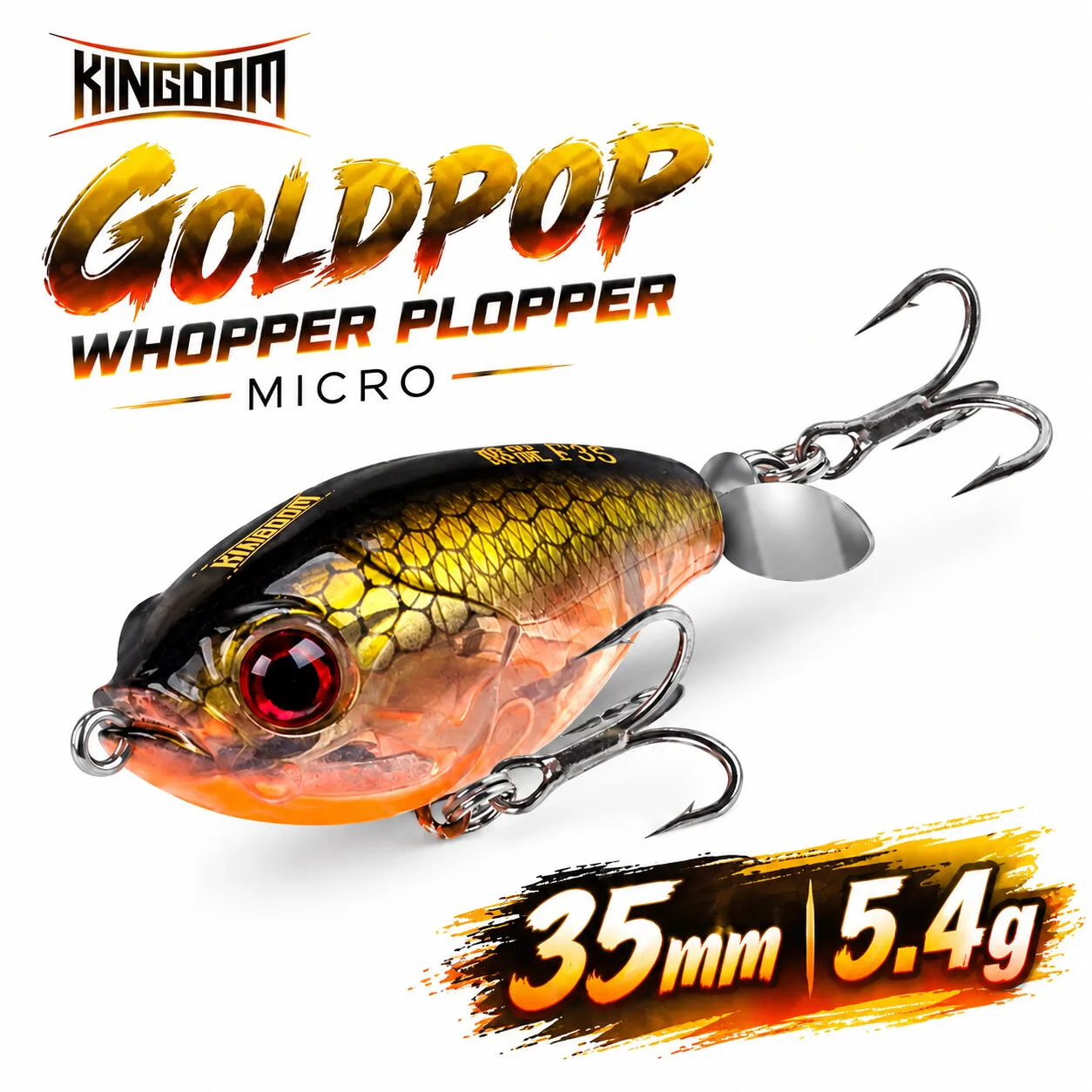 Kingdom Propeller Topwater Popper Fishing Lure 35mm 5.4g Wobblers Artificial Hard Baits For Trout Pike Bass Floating Pencil