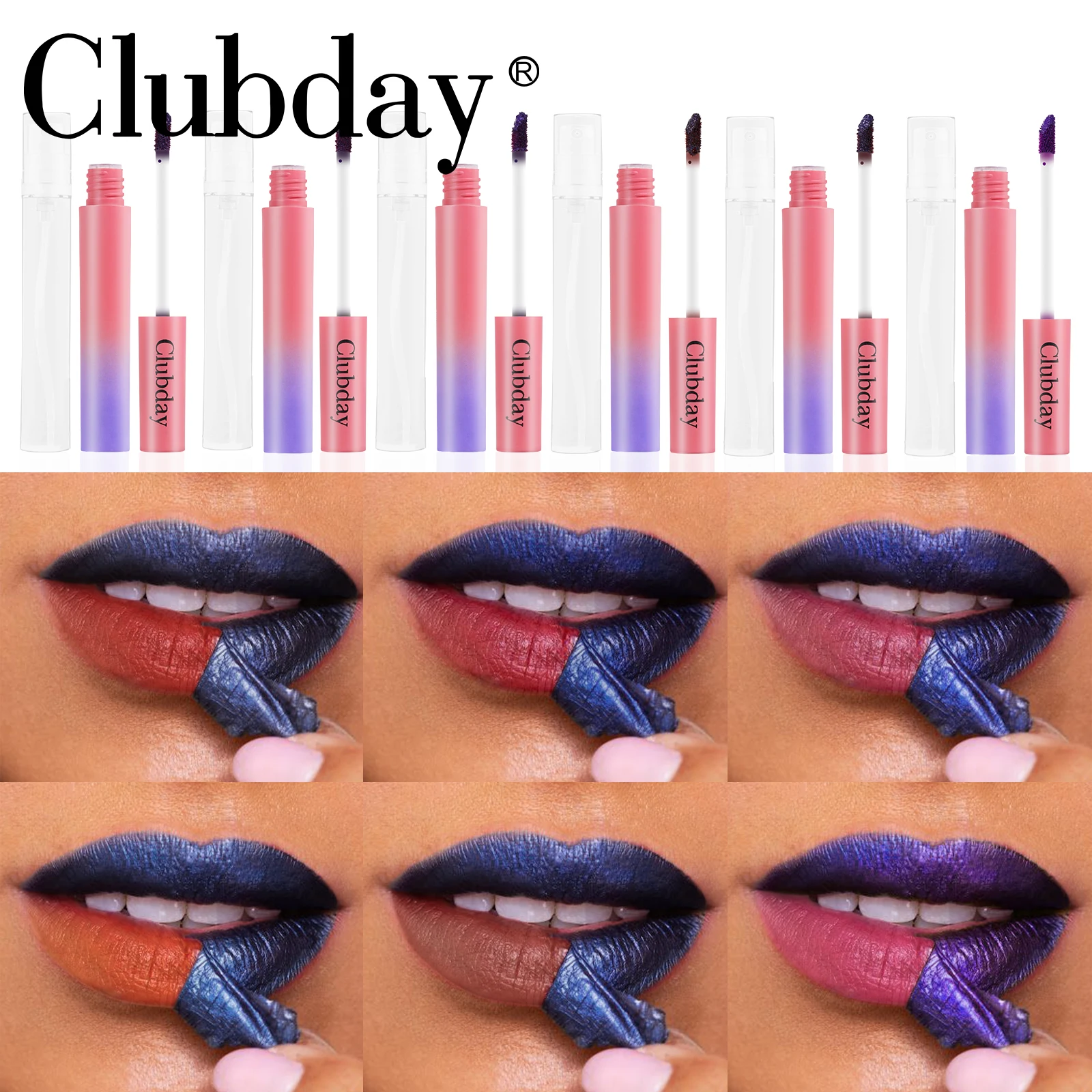 Clubday-lápiz labial para mujer, maquillaje Natural fácil de colorear, portátil, diario, novedad