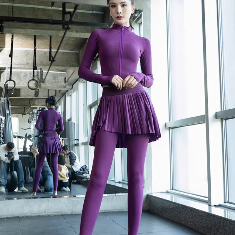 

Women's Yoga Suit Autumn/Winter Long Sleeved Sports Suit Outdoor Running Training Suit