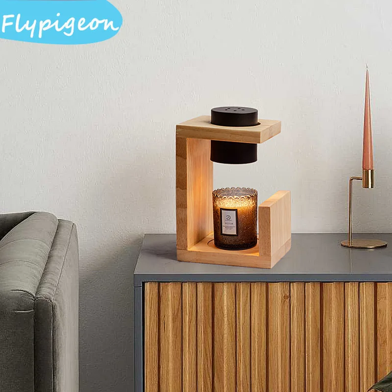 

Nordic Wood Desk Lamp Aromatherapy Melt Candle Smokeless For Bedroom Bedside Table Night Light Decorative Lighting Fixtures