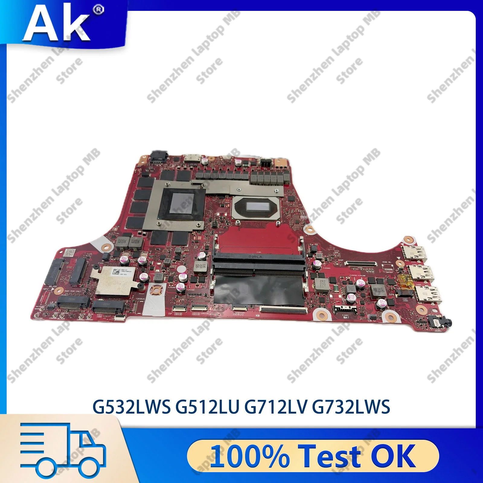 G532LWS G732LWS GTX1660TI/RTX2060/RTX2070 Für ASUS G532LW G512L G512LV G712L G712LV G732LV Laptop-Motherboard I5 I7 I9 10. Generation