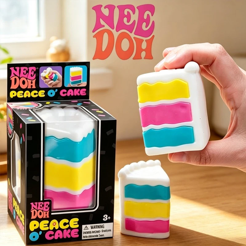 Needoh Peace O' Cake Squishy Toy TPR Knead Stretch Relief Anxiety Soothing Relaxing Portable Travel Decompression Squeeze Toy