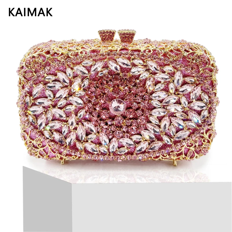 

2024 Luxury Women's Bridal Handbag Diamond Dinner Bag Rhinestone Hand Glass Hollow Bag Party Christmas Gift Evening Bag