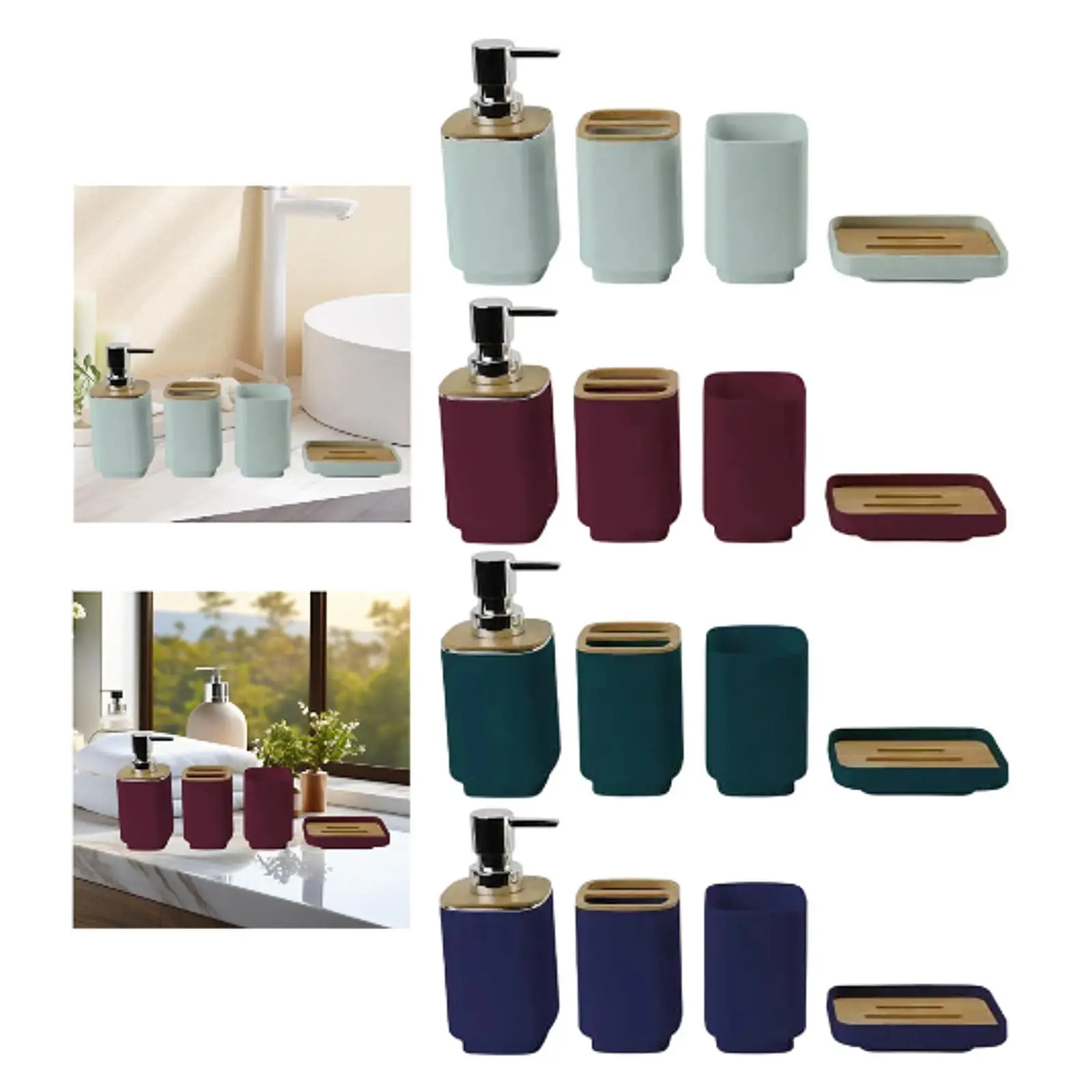Set di 4 accessori per il bagno, portasapone per scarico domestico, per vanità di nozze regalo