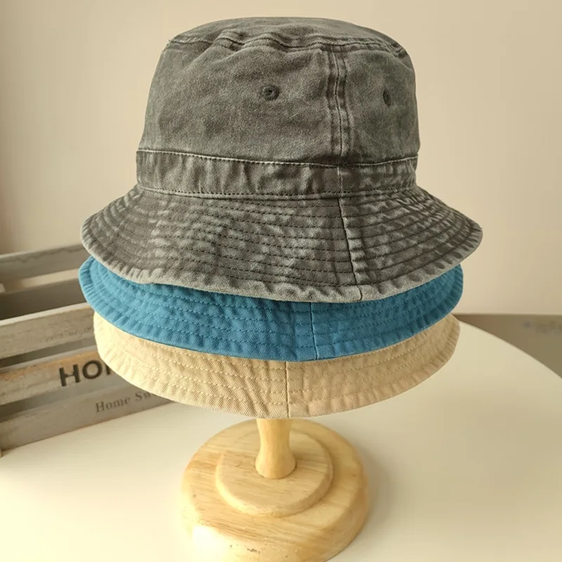 Sombreros de cubo Extra grandes XXL para hombres y mujeres, gorras de pesca Vintage lavadas con piedra de algodón de gran tamaño, cabeza grande, al