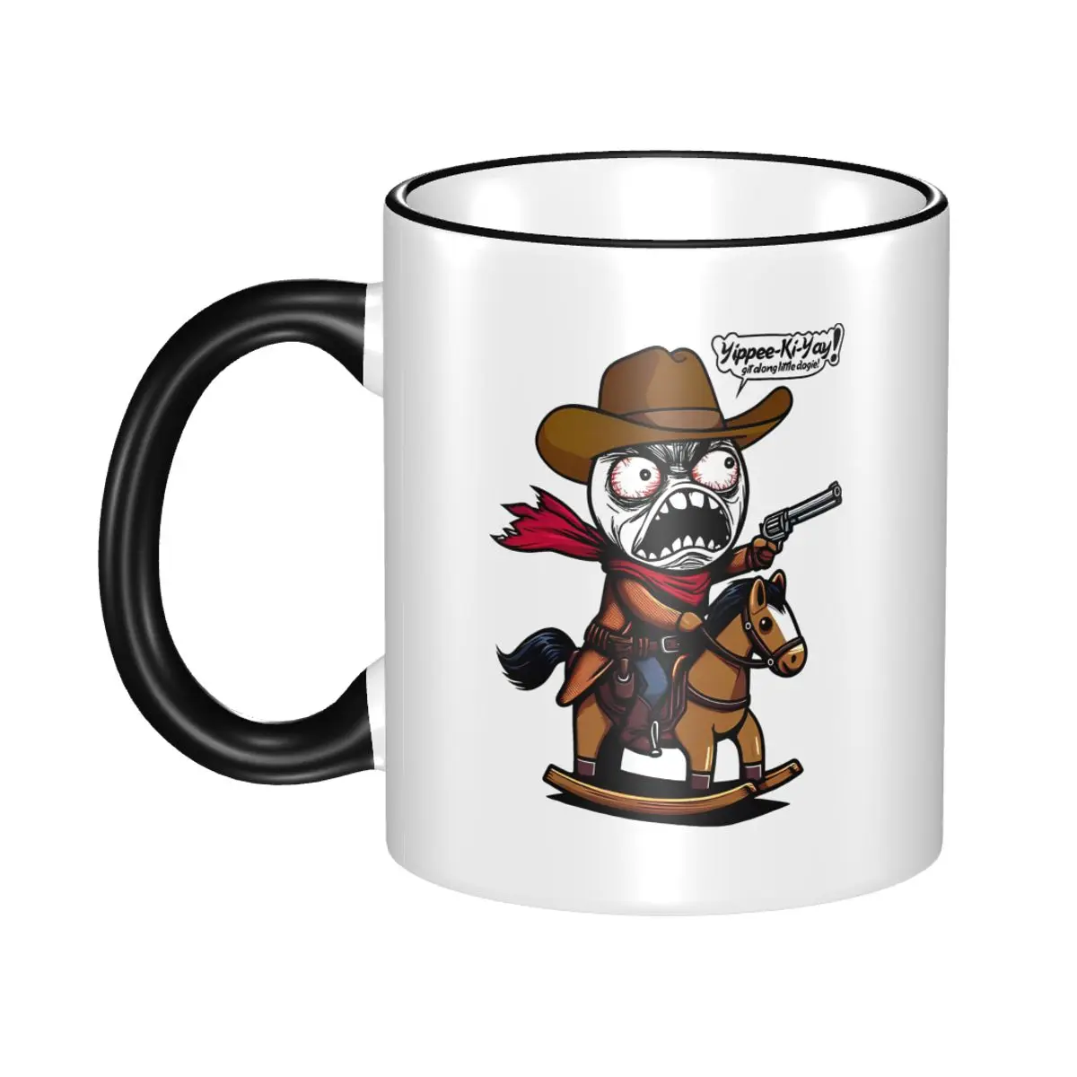 

RAGE COMIC Yippee Ki Yay Git Along Little Dogie Merch Coffee Mug Funny Cup Gifts