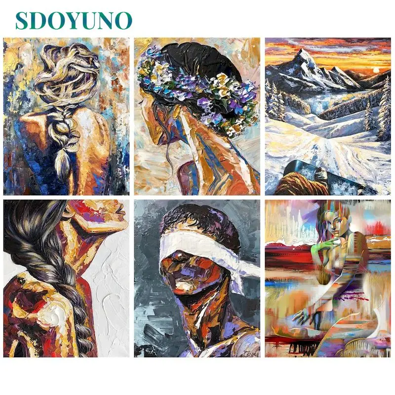 

SDOYUNO Painting By Number Portrait Kits For Adults Handpainted DIY Gift Picture By Number Abstract On Canvas Home Decor