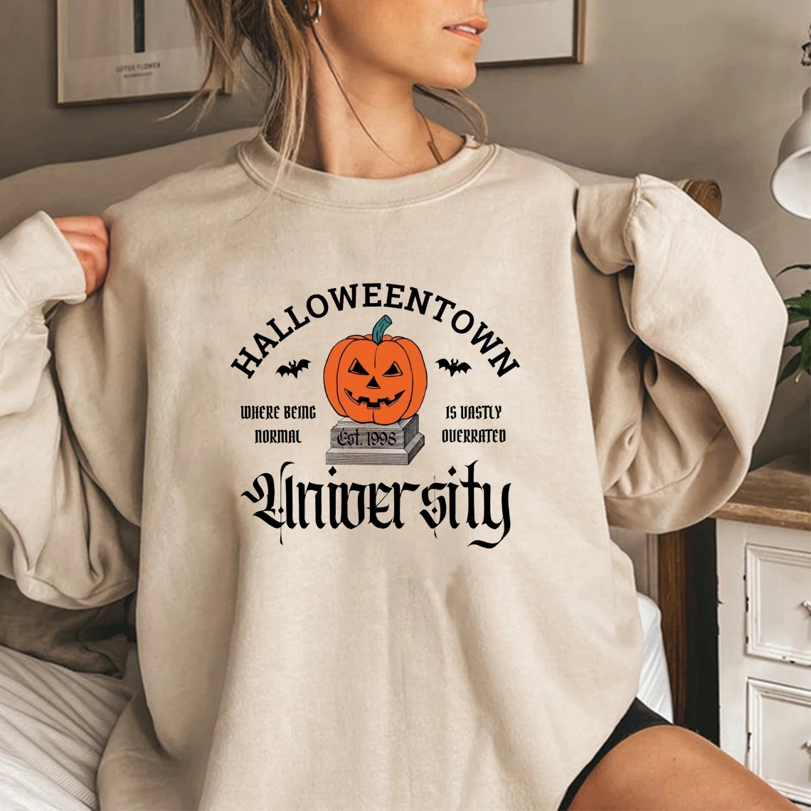 

Halloweentown University Sweatshirt Halloween Shirt Halloween Costume Fall Sweater Spooky Season Crewneck Sweatshirt Streetwear