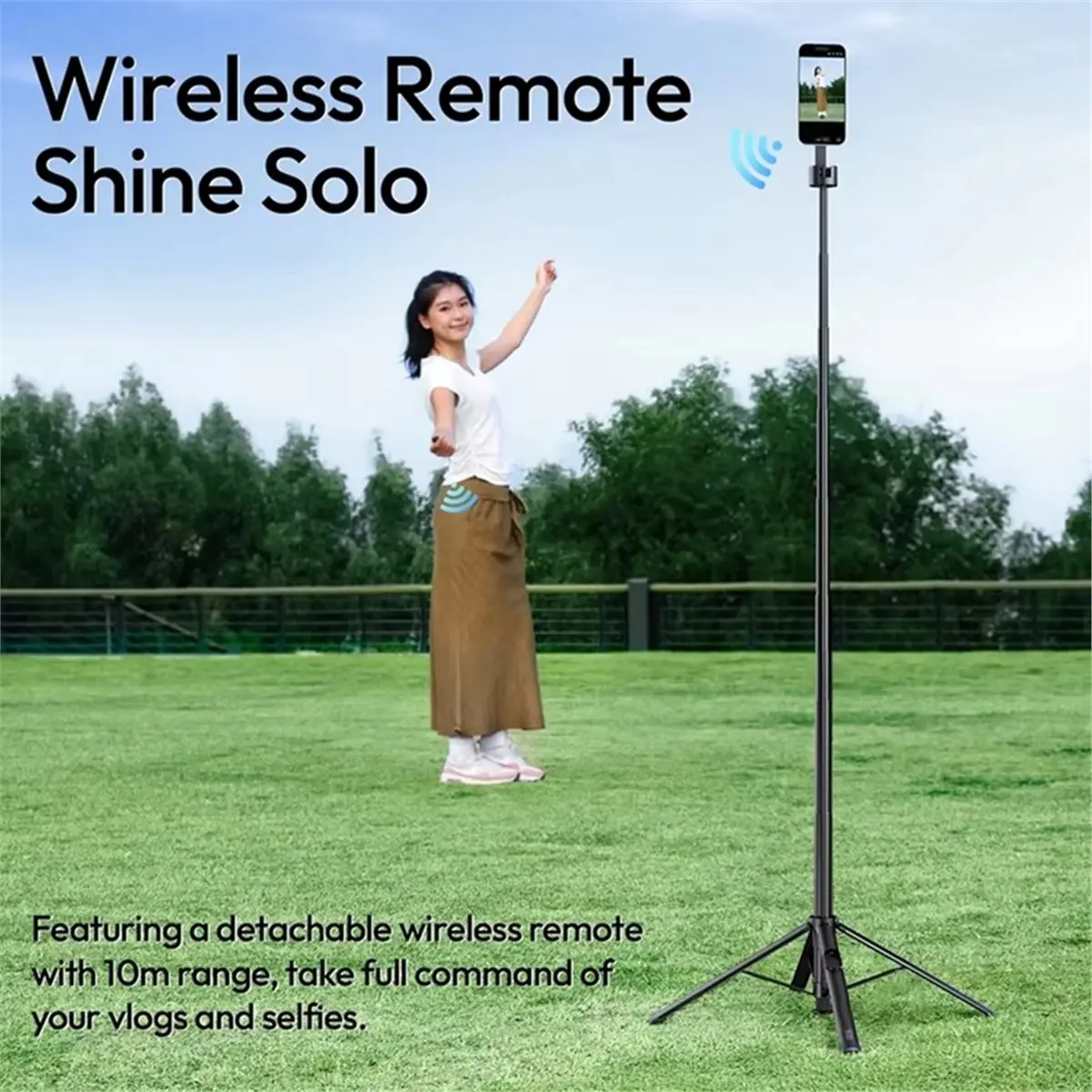 2026 New SK-21 Magnetic Auto-Open Tripod 8-Section Pole 1.8m Extension Travel Vlogging for Smartphone Magnetic Quick Release