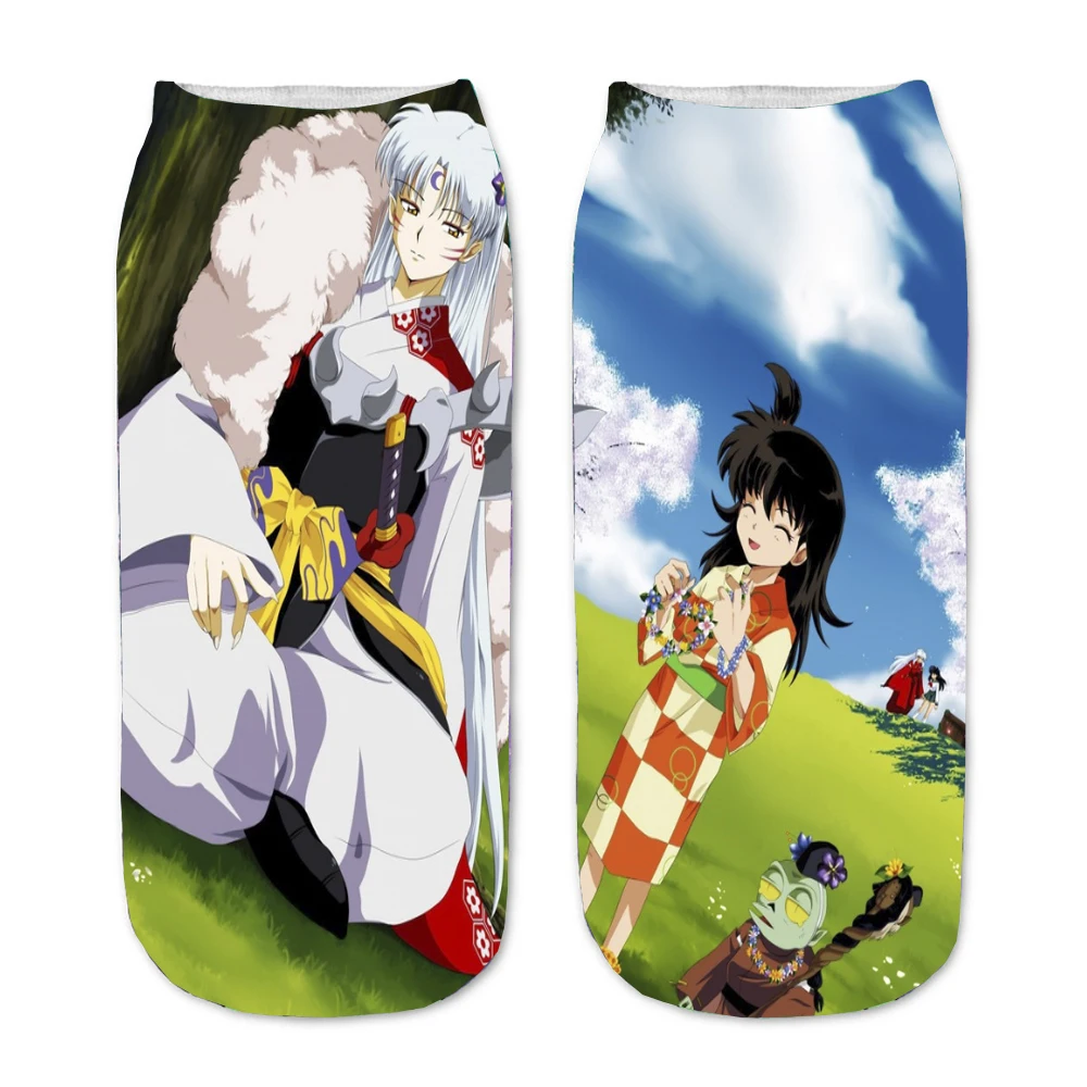 Men Women socks Cosplays Teenager Hip Hop Casual Socks For Anime  Inuyasha  Socks Cartoon Print Adult Socks