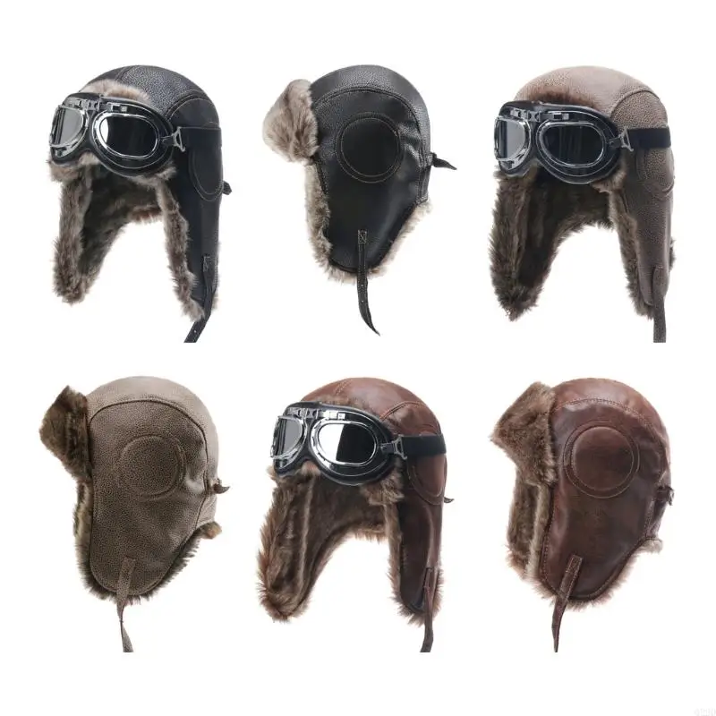 

Q22D Unisex Warm Trapper Hat Warm Stylish Cap Unisex Cold Weather Windproof Thick Insulate Hat with Earflaps