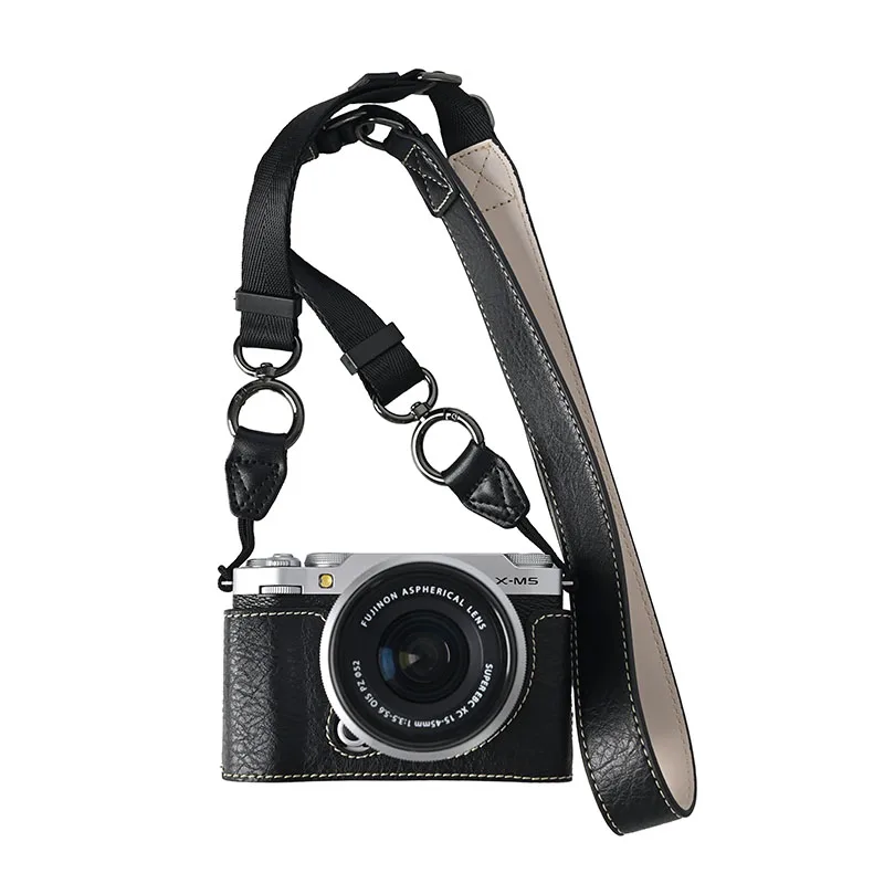 حافظة كاميرا من جلد البولي يوريثان، غطاء نصف الجسم لهاتف Fujifilm X-M5 XM5