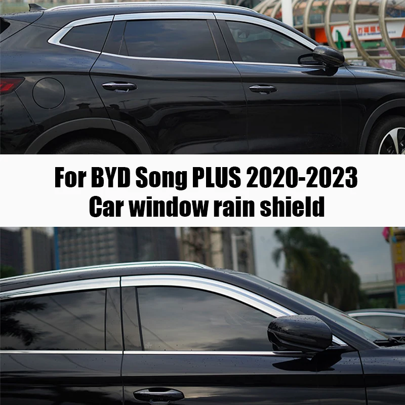 For BYD Song PLUS 2020 2021 2022 2023 Car windows weather shields exterior decorations rain eyebrows and waterproof panels