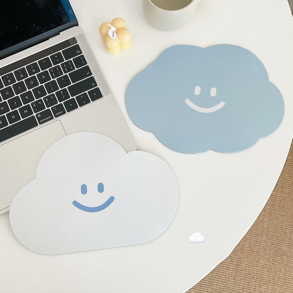 Kawaii Cloud Mouse Pad Cute Desk Mat Waterproof Non Slip Insulation Pad Korean Stationery Table Mat Coster Office Supplies