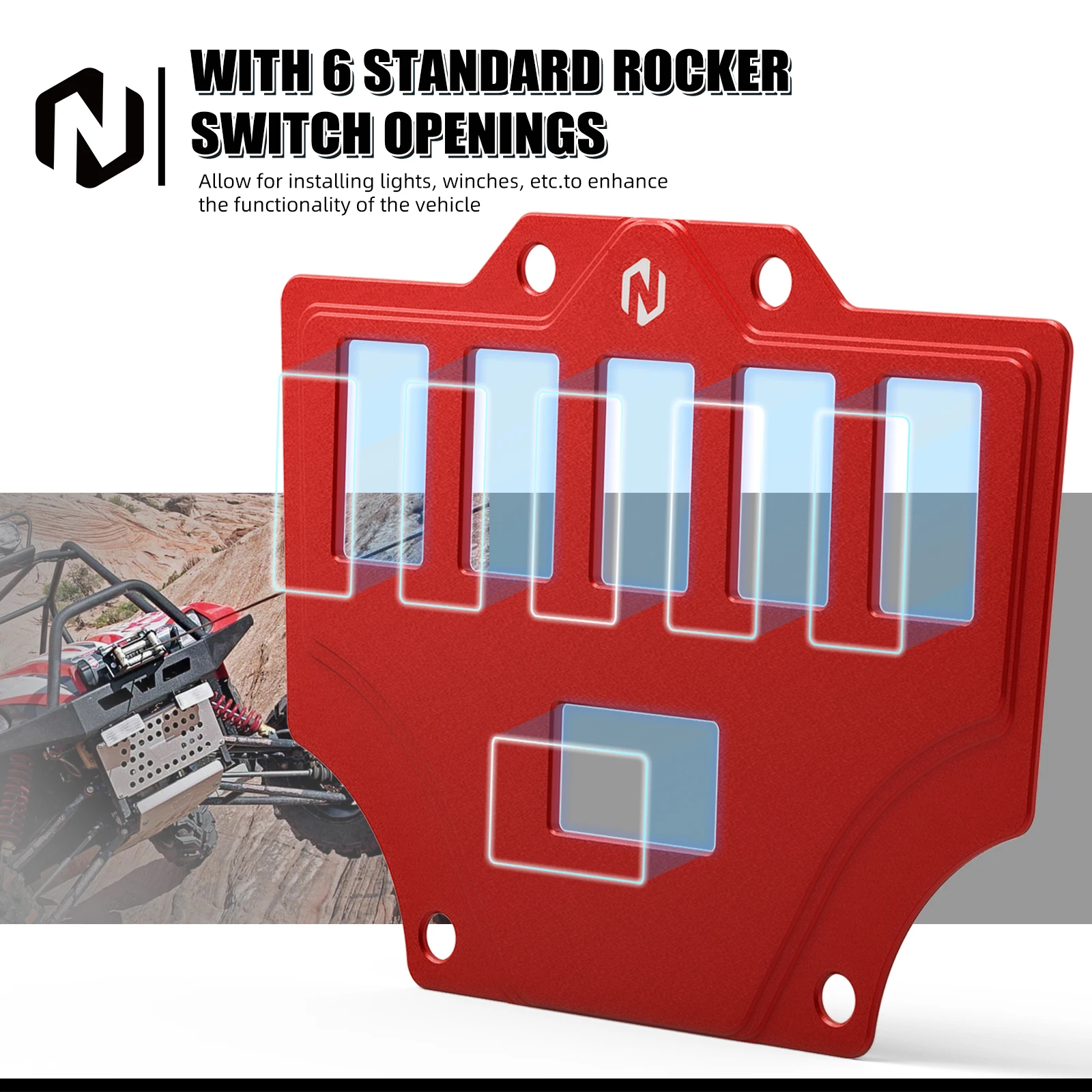 NICECNC ATV Dash Rocker Switch Plate Panel for Honda Talon 1000R 1000X 1000XS 4 2019-2024 Rocker Switch Panel Housing Holder