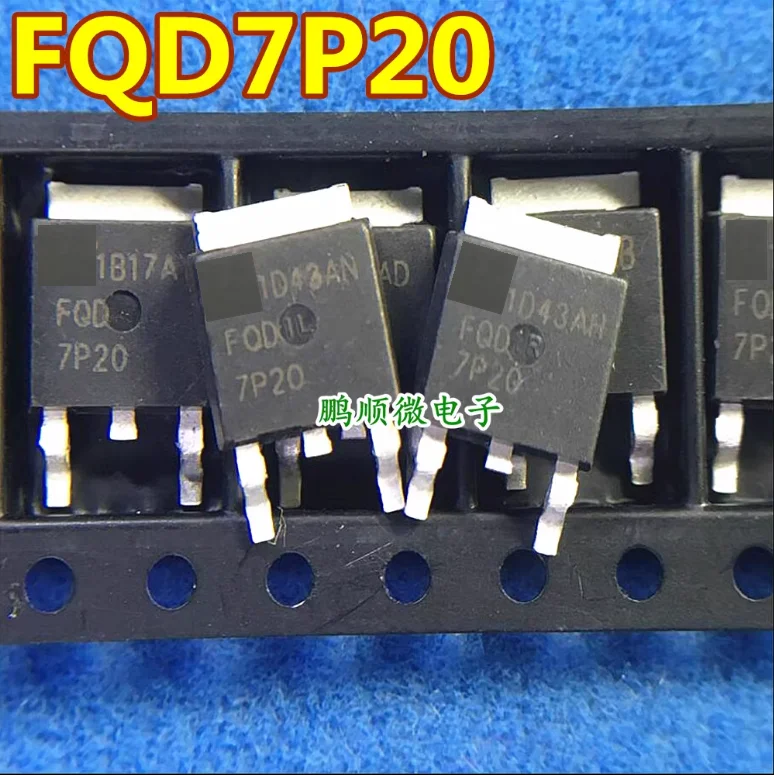 10PCS/1lot USED Imported disassembly original word FQD7P20 7P20 TO252 SMT MOS tube P channel 200V measured