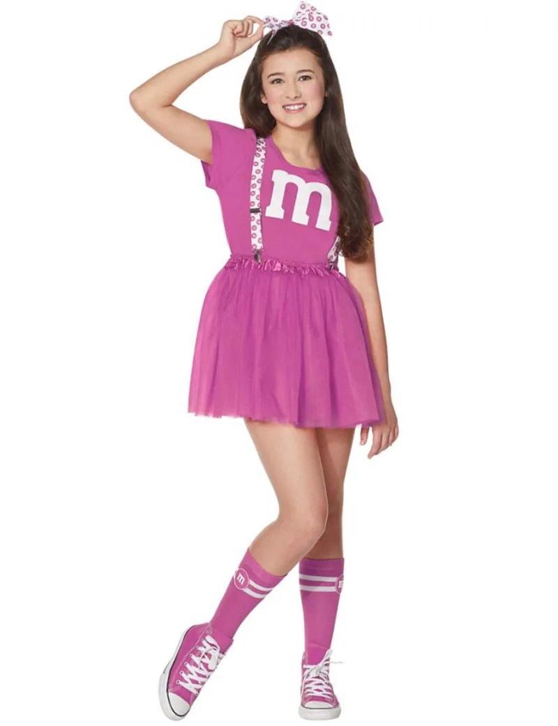 Kids M & M\'s Costume Football Outfit Cheerleaders Uniform Dress Family Games Parents-Child Clothing Outfits