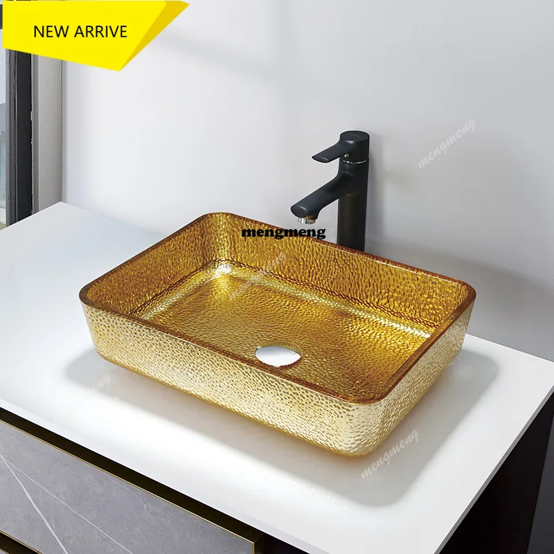 

M138 Transparent crystal glass counter basin glass wash basin bathroom cabinet basin bathroom