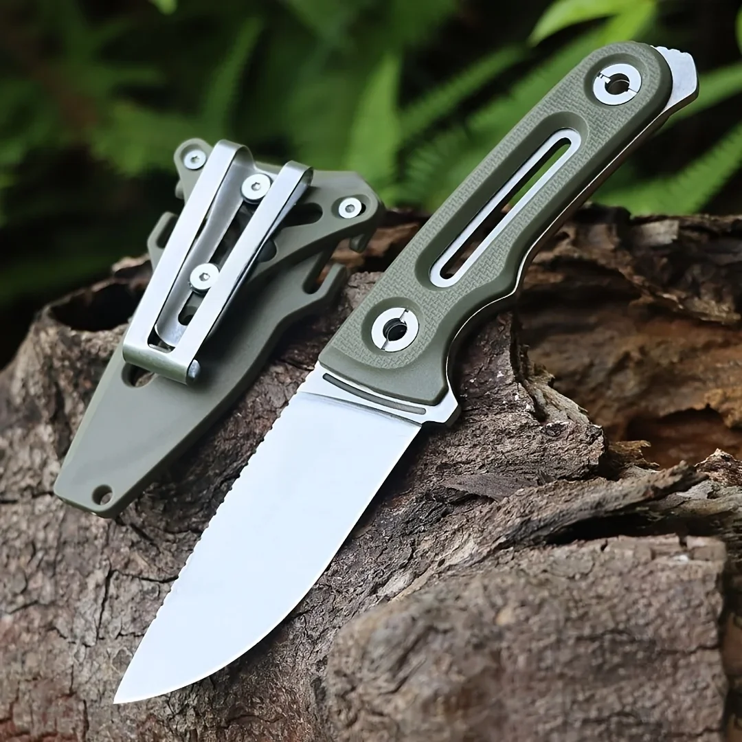 

Provider FX Tactical Fixed Blade Knife Stonewashed Drop Point Blade OD Green G10 Handles with Molded Plastic Sheath Outdoor Tool