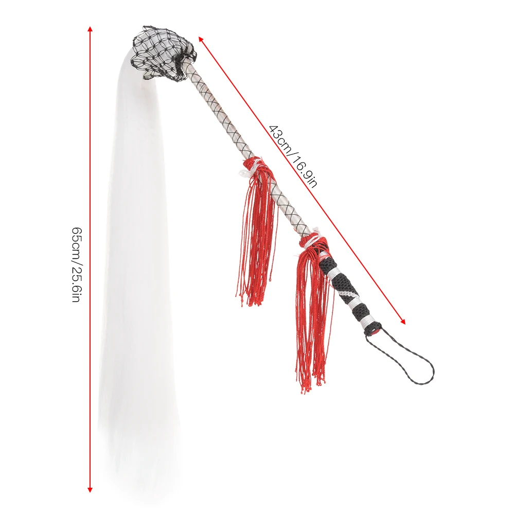 Horsetail Whisk Pretty Design Fatigue Relief Nylon Rattan Fly Whisks 108CM Total Length Portable for Home