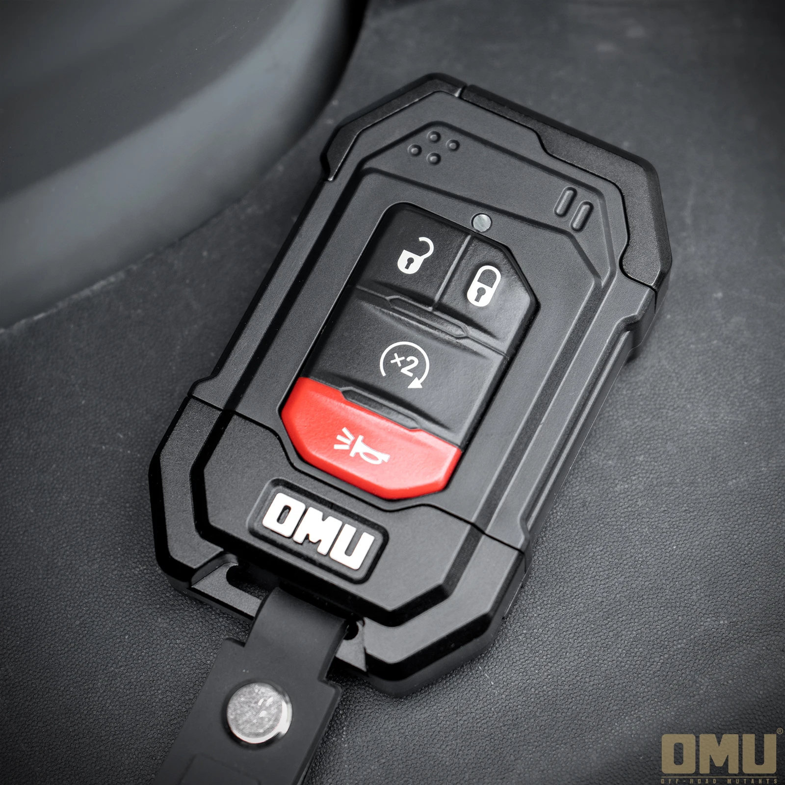 OMU 4x4 Aluminum Key Shell Key Case Key Fob For Jeep Wrangler JL & Gladiator JT 2018-2024 Scratch Resistant Key Cover
