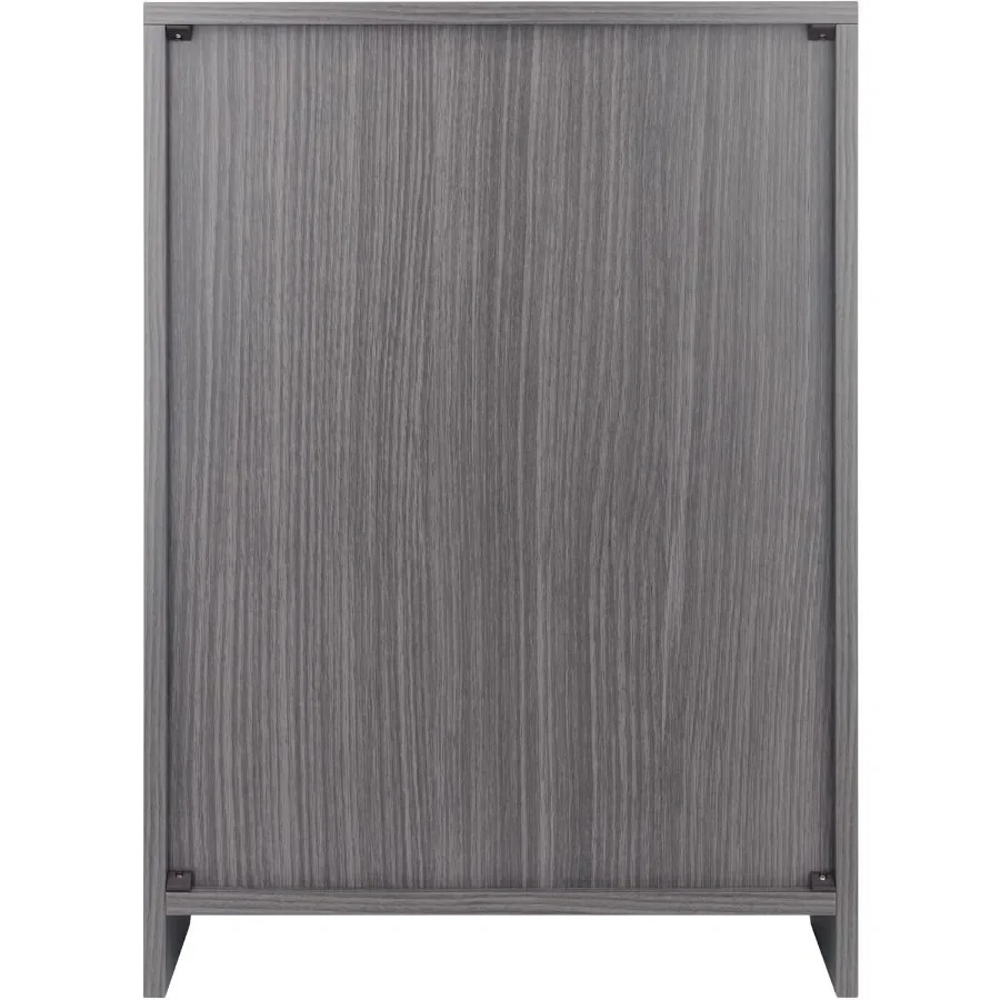 Charcoal Gray File Storage Cabinet with Drawers & Open Shelves, 19.2"W x 15.9"D x 26.3"H