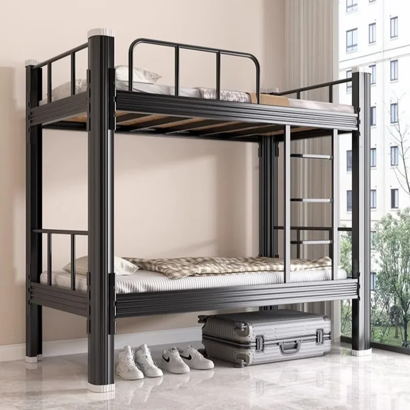 Hot Sale Dormitory Beds Students College Twin Over Red Bottom Construction Site Stainless Steel Frame Double Full Size Bunk Bed