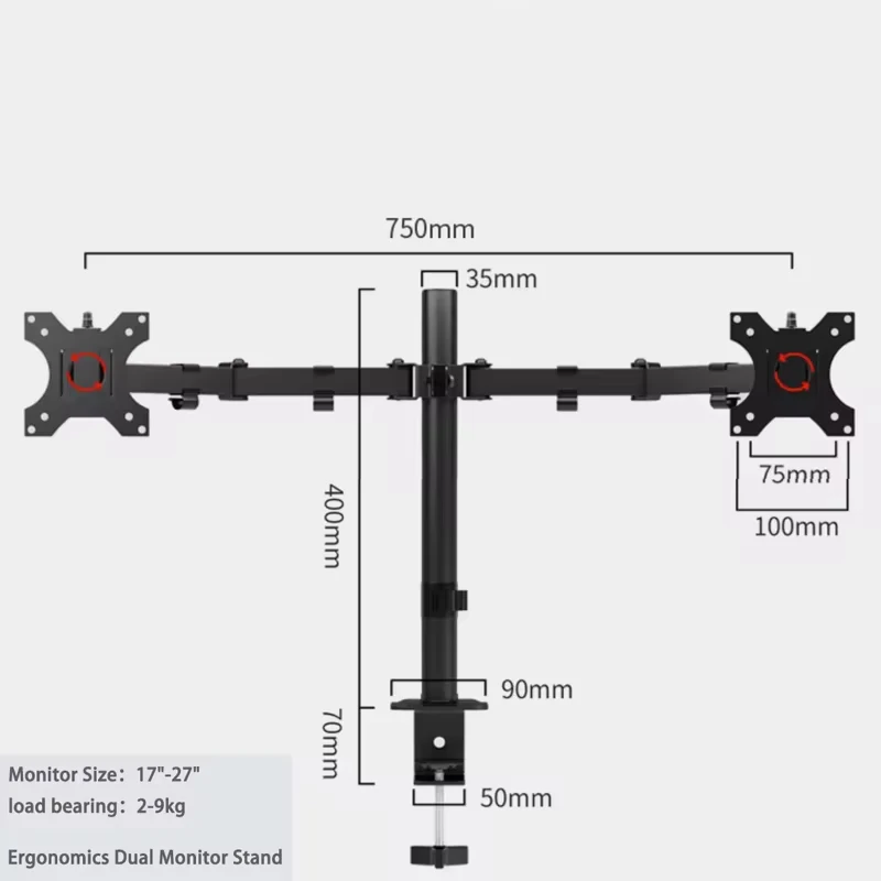 Monitor bracket adjustable rotatable hole-free computer screen lift computer bracket free lift