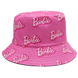 Fashion Barbie Women Sun Hat Cute Women Pink Barbie Bucket Hat Macaron Women's Casual Hat Ornaments Accessories Holiday Gifts