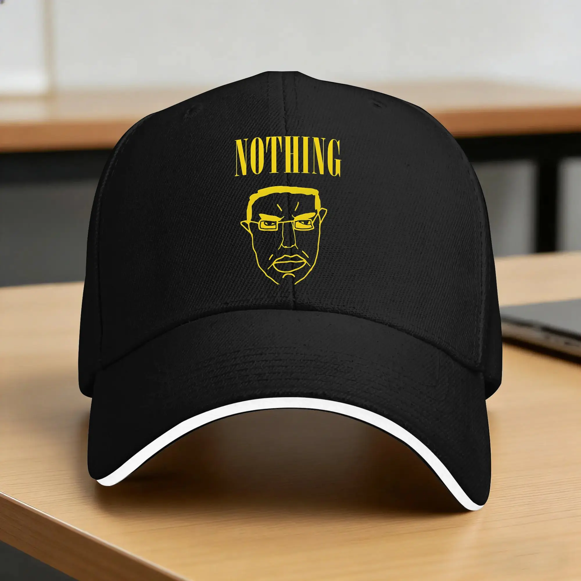 Spring Ullzang Wojak Chudjak Nothing Ever Happens Meme Baseball Cap  Outdoor Sports Women Men Sun-Proof Snapback Cap