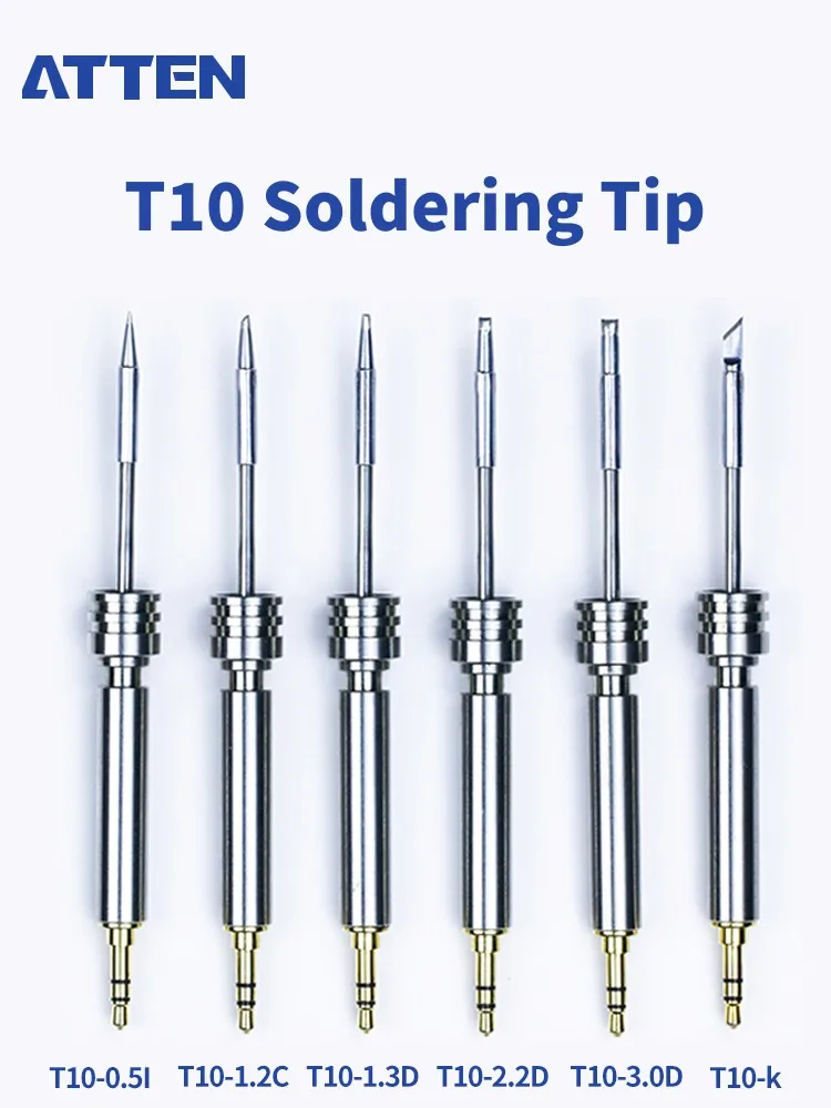 

ATTEN T10-K/0.5I/1.2C/1.3D/2.2D/3.0D Soldering Tip for GT2010 USB Welder Iron Tip Replacement Part Tool