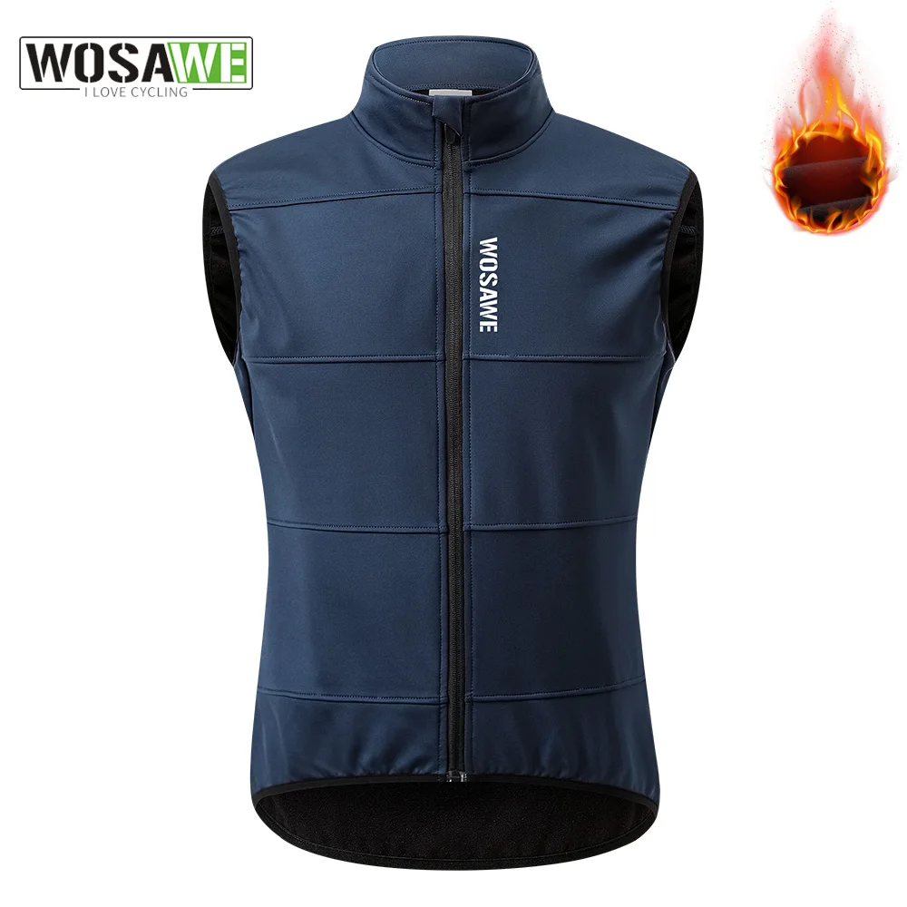 

WOSAWE мужской ветрозащитный велосипедный жилет зимнее термопальто велосипедная куртка без рукавов для мужчин и женщин бег велосипедный ветрозащитный жилет