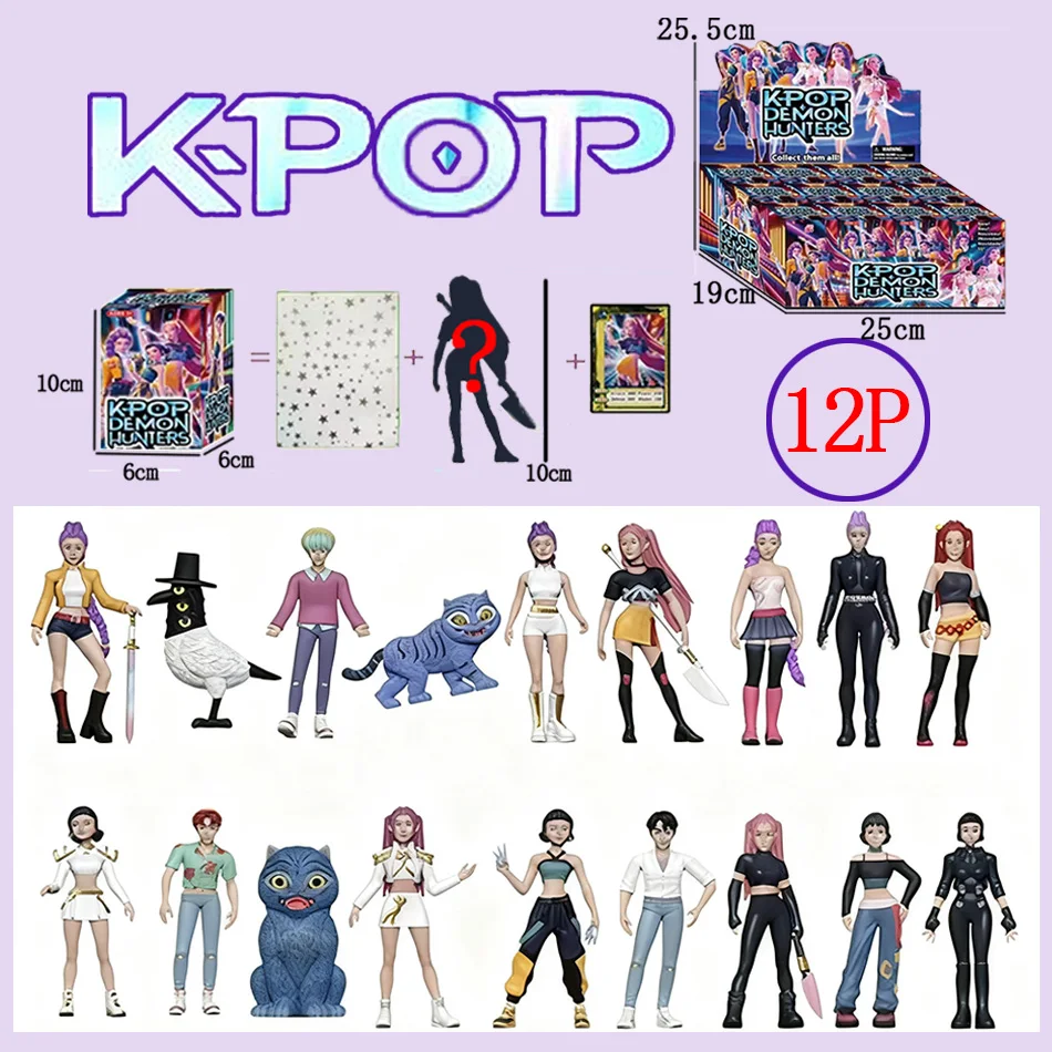 Anime Kpop Demon Hunters Blind Box Action Figure Toys Derpys Tiger Ranimeumi Mira Zoey Sussy Figurine Doll For Fans Gift