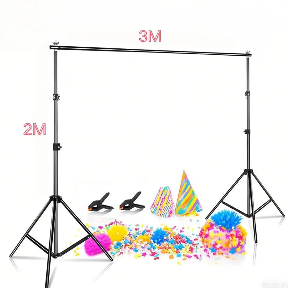 

2X2M Stand Background for Backdrop Wall Photography Adjustable Support System Photo Studio for Non-Woven Muslin Backdrops