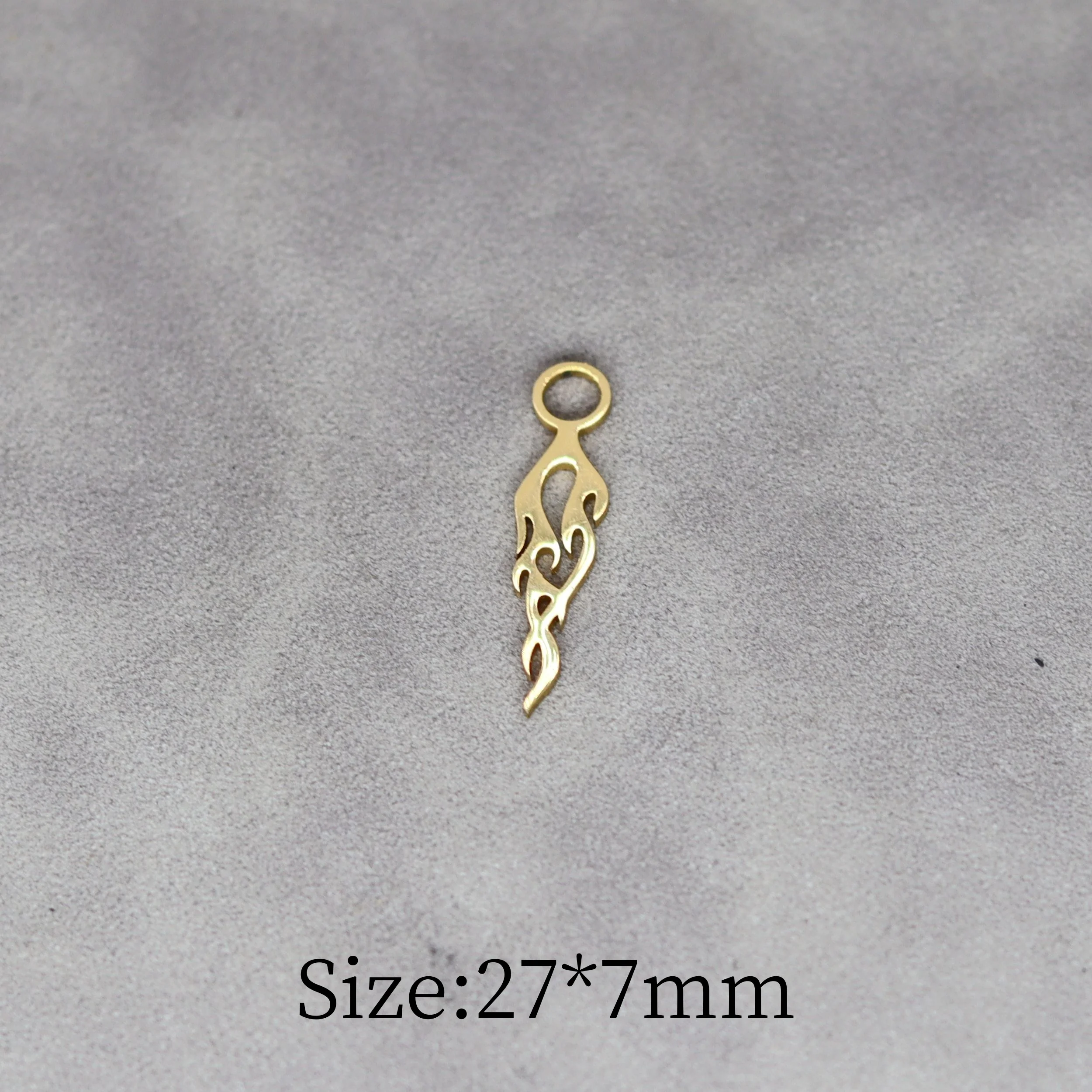 3 sztuk Punk płomień ogień Metal DIY frędzle kolczyki bransoletki Charms do tworzenia biżuterii wisiorek ze stali nierdzewnej Totem diy akcesoria — zdjęcie 3