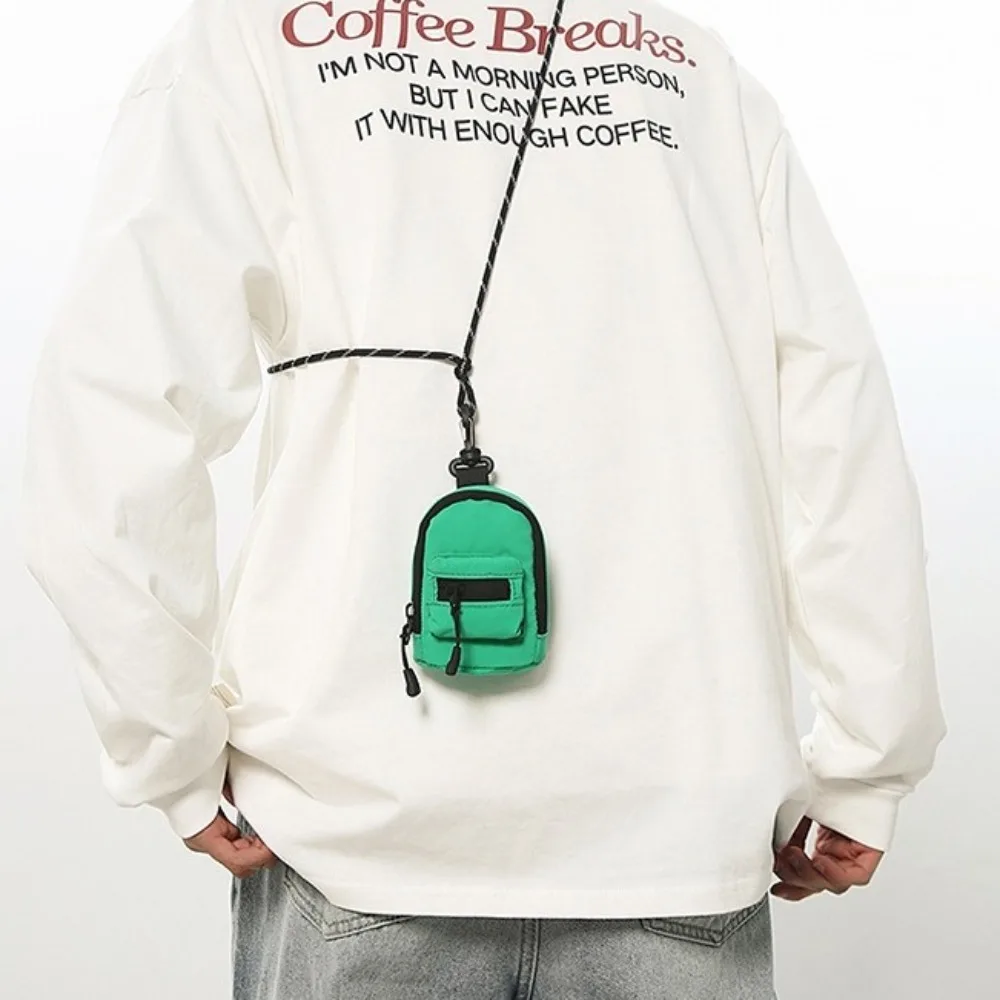 

Nylon Hanging Neck Coin Purse Korean Style Multifunction Lanyard Shoulder Bag Hip Hop Earphone Storage Bag Lipstick Earphone Bag