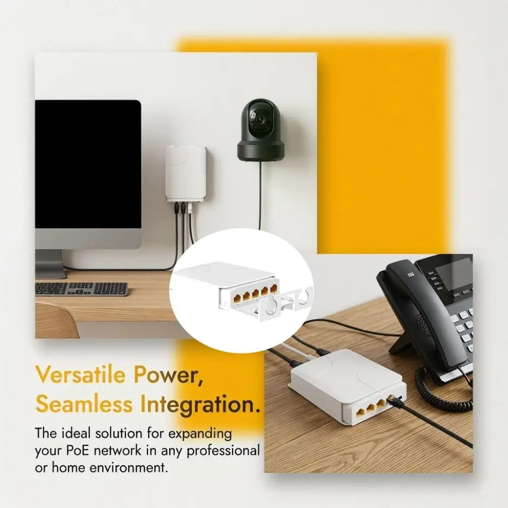 

4 Port PoE Extender Industrial Gigabit Network Switch Repeater Waterproof 100/1000Mbps PoE Repeater Outdoor