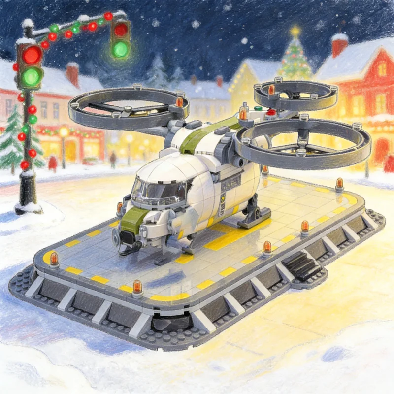 321pcs MOC Cormorant Landing Pad Icons Model Building Blocks Construction Toys Christmas Gifts DIY Education Creative Idea